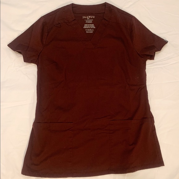 Jaanuu burgundy scrub jogger set. - Picture 2 of 6